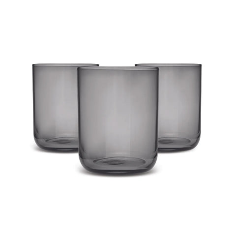 Karaca 3 Piece Glass Tumbler Set, 350ml, Anthracite