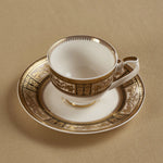 Weimar Friederike Of Hesse-Darmstad 12 Piece Fine Bone Coffee Cup and Saucer Set for 6 People, 90ml, White Gold