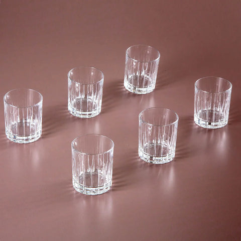 Rcr Timeless 6 Piece Glass Small Water Glass Set, 80ml, Transparent