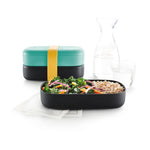 Lèkuè To Go Storage Container, 10cmx19.2cmx11cm, Turquoise Black