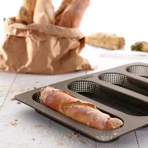 Lèkuè Non-Stick Baguettes Mould, Small, Brown