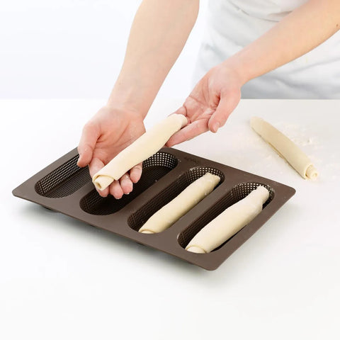 Lèkuè Non-Stick Baguettes Mould, Small, Brown