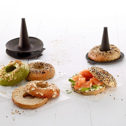 Lèkuè Bagel Maker Moulds, 6 Piece, Brown