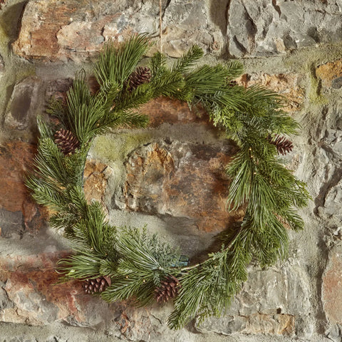 Karaca New Year Christmas Pine Wreath, 40cm, Green Multi