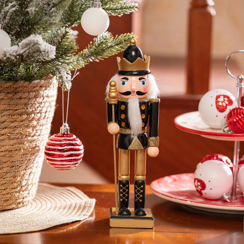 Karaca New Year Christmas Nutcracker with Gold Hat Figure, 25cm, Multi