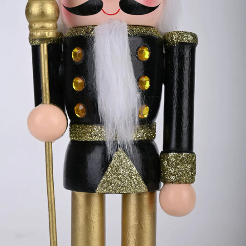 Karaca New Year Christmas Nutcracker with Gold Hat Figure, 25cm, Multi