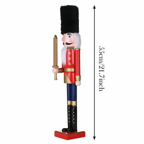 Karaca New Year Christmas Nutcracker with Sword Figure, 55cm, Red Multi