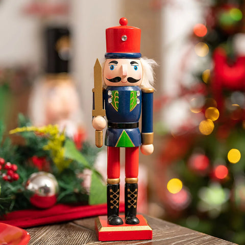 Karaca New Year Christmas Nutcracker with Red Hat Figure, 25cm, Red Multi