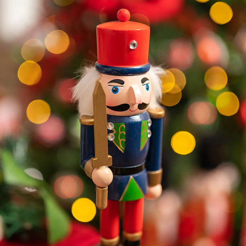 Karaca New Year Christmas Nutcracker with Red Hat Figure, 25cm, Red Multi