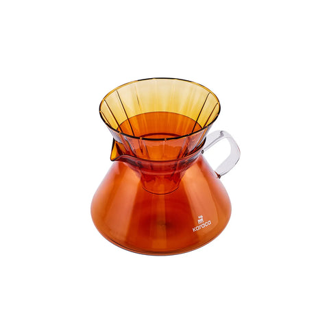 Karaca Winx Brewy Glass Pour Over Coffee Maker Set with Stand, 650ml, Orange