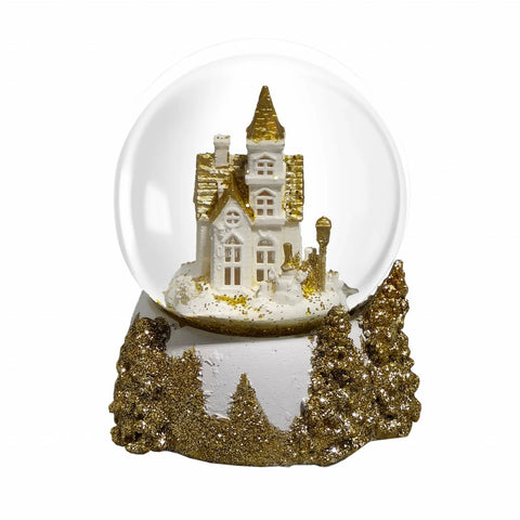 Karaca New Year Christmas Castle Led Light Snow Globe, 7cmx6.5cmx8.5cm, Multi