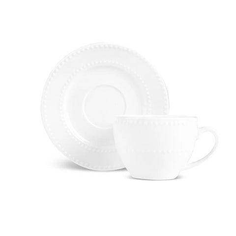 Karaca Cody New Generation Bone Tea Cup and Saucer, 220ml, White