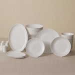 Karaca Arte 56-Piece Bone China Dinner Set for 12 People, White