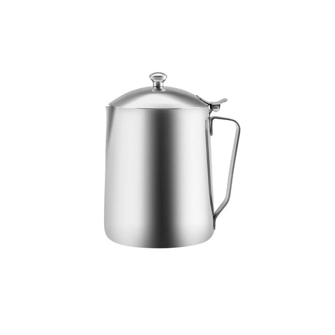 Karaca Barista Stainless Steel Milk Jug with Lid, 1.5L, Silver