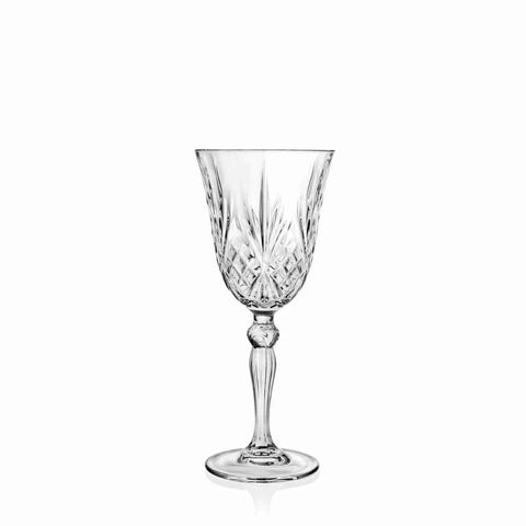 Rcr Melodia 6 Piece Crystal Glass Wine Glasses Set, 270ml, Transparent