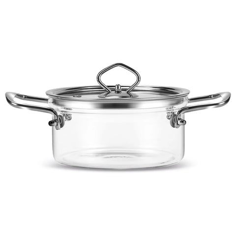 Karaca Amore Glass Stockpot with Lid, 16cm, Transparent