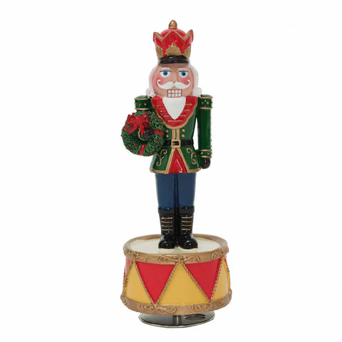 Karaca Home New Year Christmas Musical Nutcracker Figure, 8cmx8cmx12cm, Green Multi