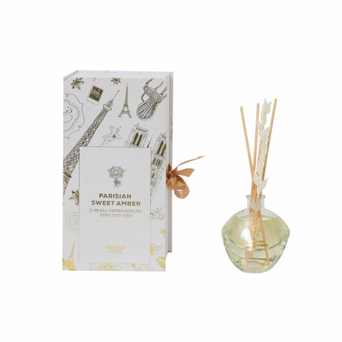 Karaca Home Parisian Sweet Amber Reed Diffuser, 200ml, Transparent