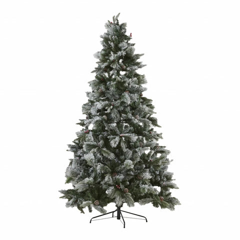 Karaca Home New Year Christmas Snowy Christmas Tree, 240cm, Green White