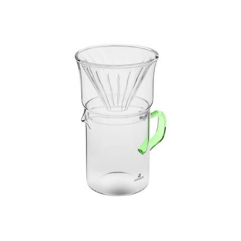 Karaca Draco Brewy Glass Pour Over Coffee Maker Set with Stand, 450ml, Green