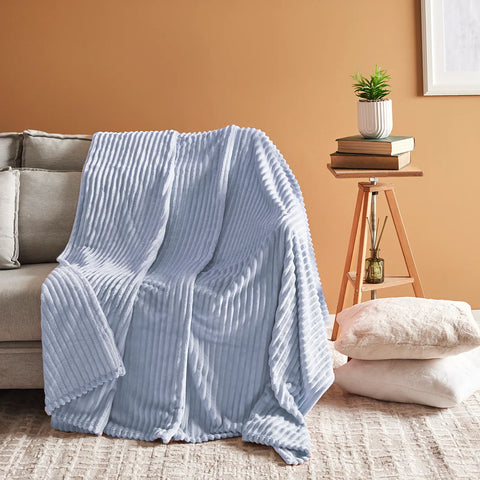 Karaca Ruby Stripe Wellsoft Blanket, Single, Blue