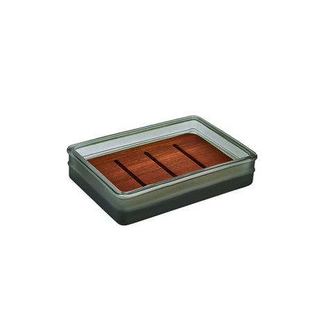 Karaca Abiete Glass Tray, 24cmx23.5cmx3.25cm, Green Multi