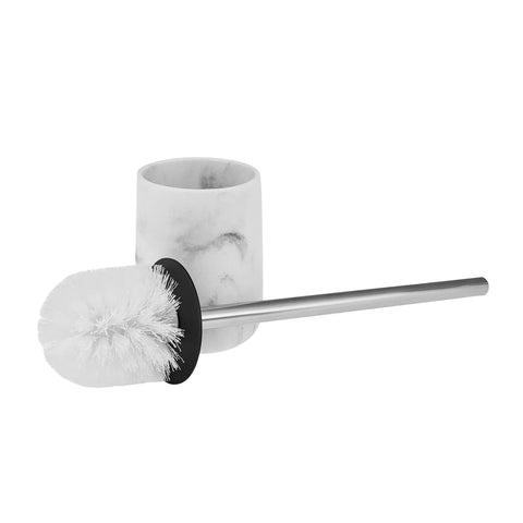 Karaca Marble Toilet Brush Holder, 10cmx10cmx12.68cm, White