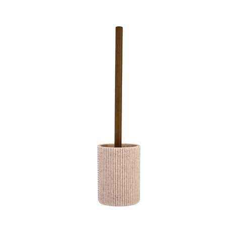 Karaca Antique Toilet Brush Holder, 9.62cmx9.62cmx12.9cm, Beige