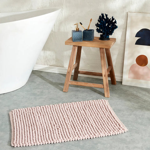 Karaca Bubbles Chenille Bath Mat, 50cmx80cm, Pink