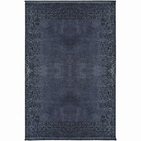 Kasmir Rugs Viscose Premium Damask Rug, 80cmx150cm, Anthracite