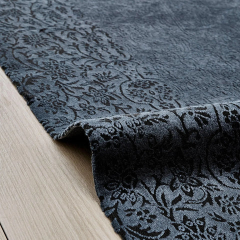 Kasmir Rugs Viscose Premium Damask Rug, 80cmx150cm, Anthracite