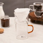 Karaca Draco Brewy Glass Pour Over Coffee Maker Set with Stand, 450ml, Orange