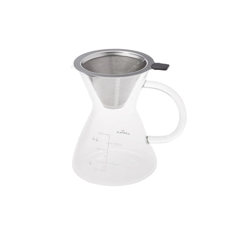 Karaca Bennet Filter Glass Pour Over Coffee Maker, 500ml, Transparent