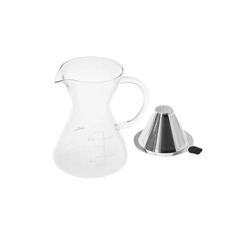 Karaca Bennet Filter Glass Pour Over Coffee Maker, 500ml, Transparent