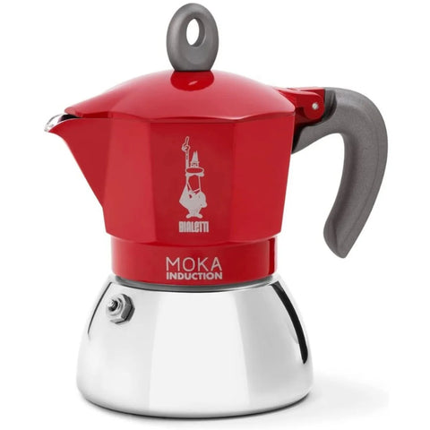 Bialetti Moka Espresso Turkish Coffee Maker, 4 Cups, Red