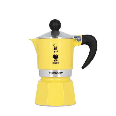 Bialetti Rainbow Moka Espresso Coffee Maker, 3 Cups, Yellow