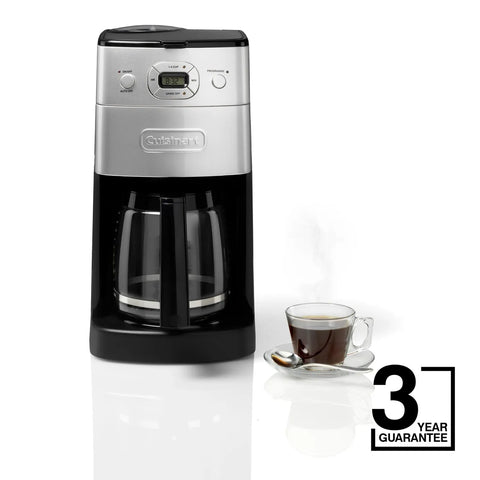 Cuisinart Grind & Brew Automatic Filter Coffee Machine, , 1000 W, Silver Black