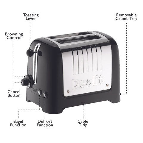 Dualit Black Sandwich Toaster, 1000W