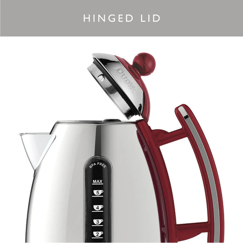 Dualit Lite Jug Kettle, 1.7L, Gloss Red