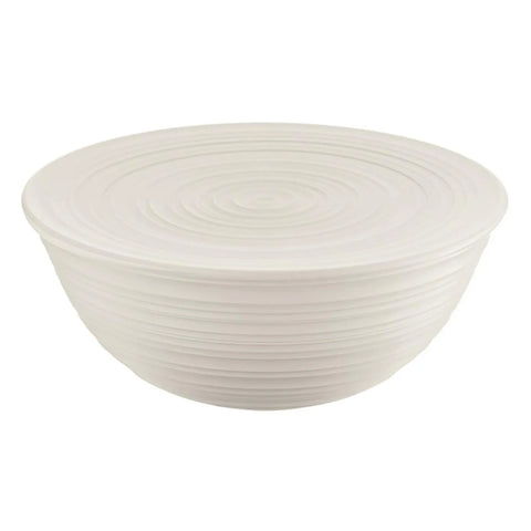 Guzzini Tierra Salad Bowl with Lid, XLarge, Light Cream