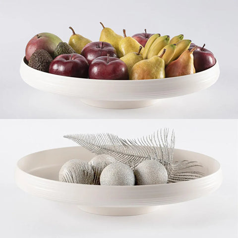 Guzzini Tierra Fruit Bowl, 42cmx30cm, Light Cream