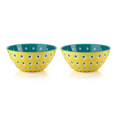 Guzzini Le Murrıne 2 Piece Cereal/Soup Bowl Set, 12cm, Yellow Blue