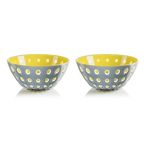 Guzzini Le Murrine 2 Piece Cereal/Soup Bowl Set, 12.5cmx5.6cm, Grey Yellow