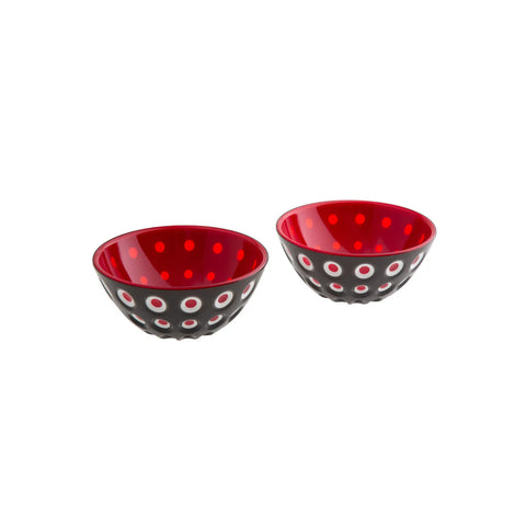 Guzzini Le Murrine 2 Piece Cereal/Soup Bowl Set, 12.5cmx5.6cm, Black Red