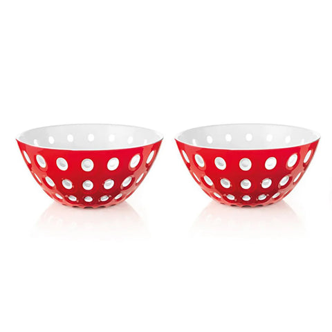 Guzzini Le Murrine 2 Piece Cereal/Soup Bowl Set, 12.5cmx5.6cm, Red White