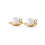 Guzzini Everyday 4 Piece Espresso Coffee Cup for 2 People, 9cmx12.5cm, White Mustard