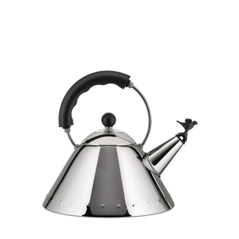 Alessi Small Bird Shaped Kettle, 2L, Black Silver