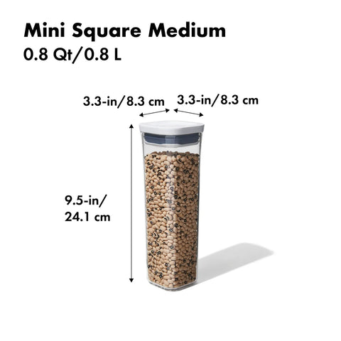 Oxo POP Square Medium Container, 1.6L, White Transparent