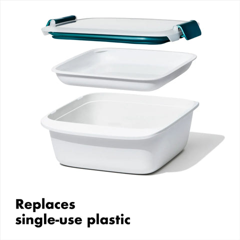 Oxo Prep & Go Salad Container, 6.3 Cups, White Multi