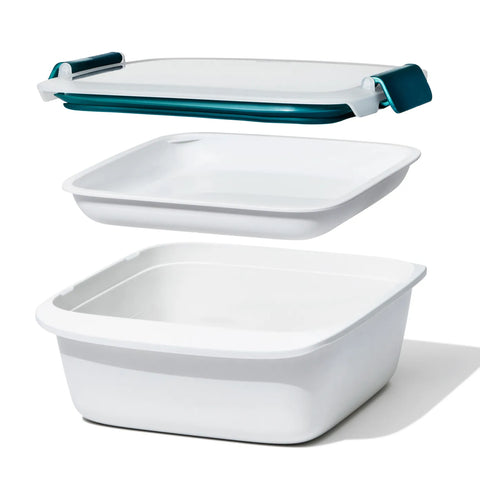 Oxo Prep & Go Salad Container, 6.3 Cups, White Multi